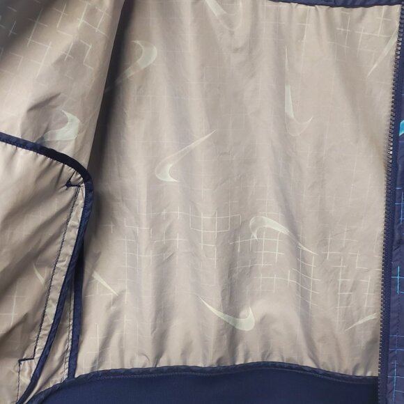 Nike Children's Blue Jacket with Logo - Loose Fit - Size Medium - Picture 3 of 6